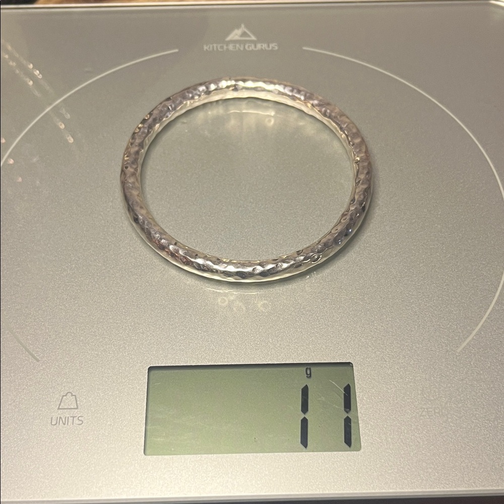 Hammered Silver Bangle - image 3